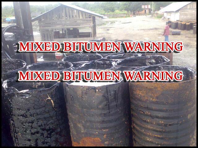 mixed bitumen warning 